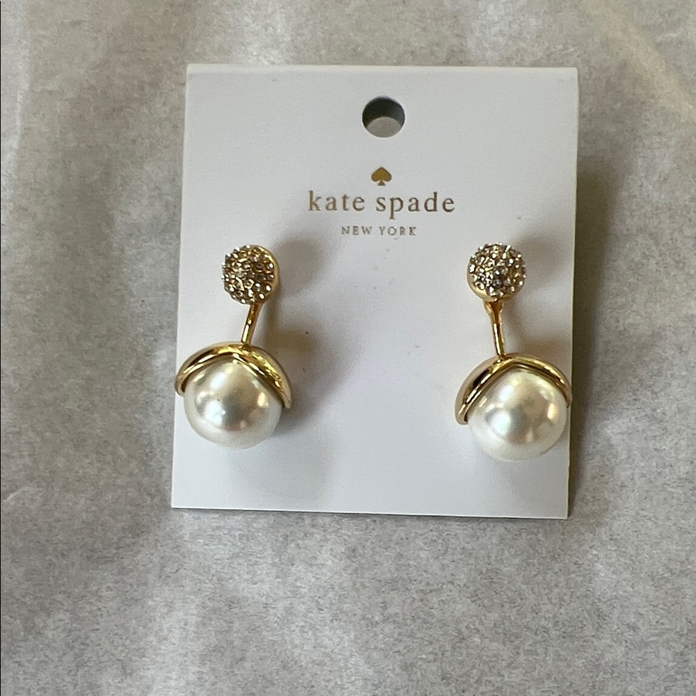 Kate Spade Gold and Pearl Drop Earrings